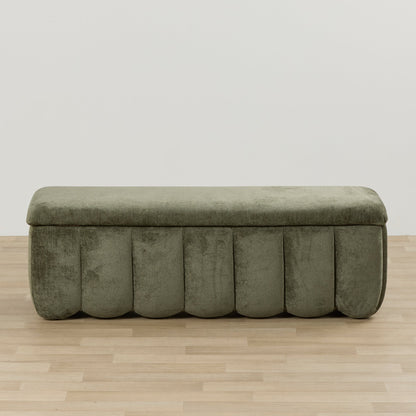 Pouf de rangement Trento - Vert forêt