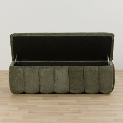 Pouf de rangement Trento - Vert forêt