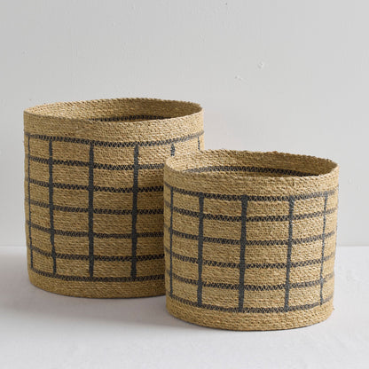 Panier en treillis - Graphite/Naturel - Moyen