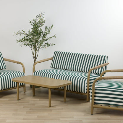 Ensemble d'extérieur Portofino - 4 pièces - Rayures vertes