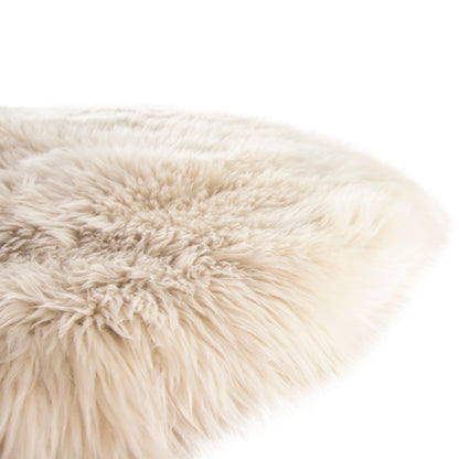 Tapis rond en peau de mouton - Sable - 120 cm