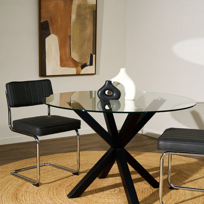 Chaise de salle à manger Barnaby - Gris anthracite PU