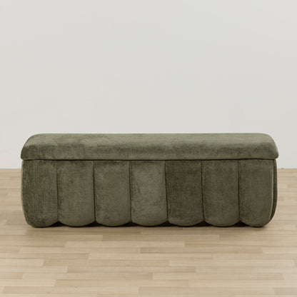 Pouf de rangement Trento - Vert forêt