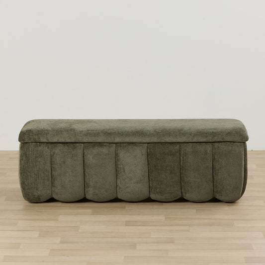 Pouf de rangement Trento - Vert forêt