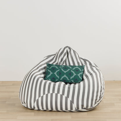Housse de pouf Reef - Rayures anthracite