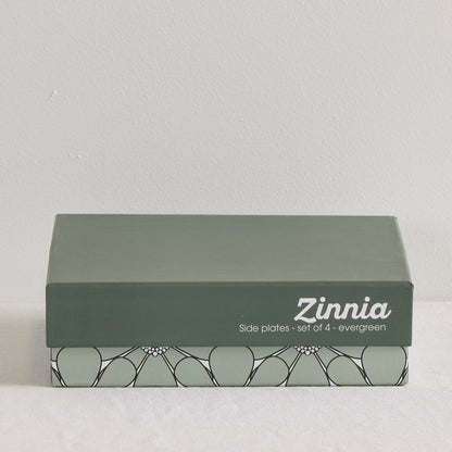 Ensemble d'assiettes à dessert Zinnia - Vert sapin - 4 pièces
