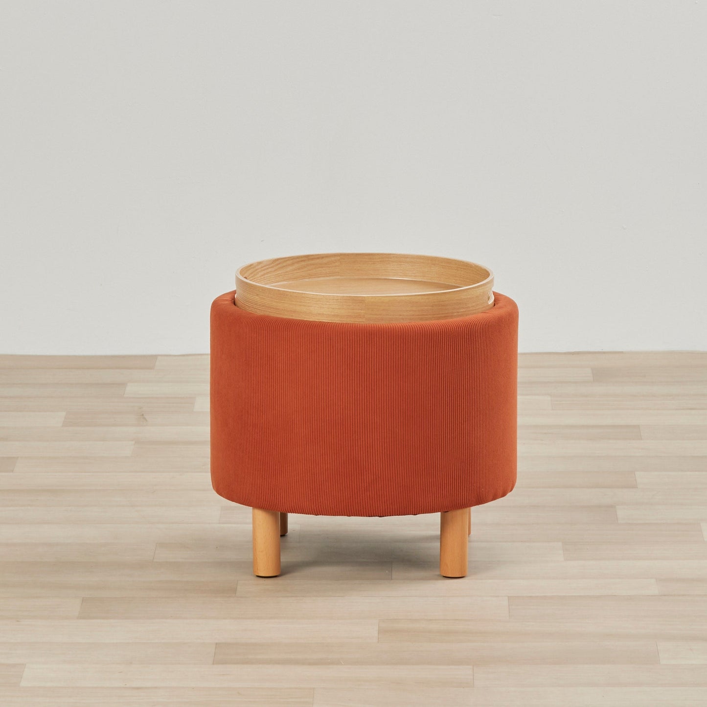 Pouf à plateau - Orange brûlé