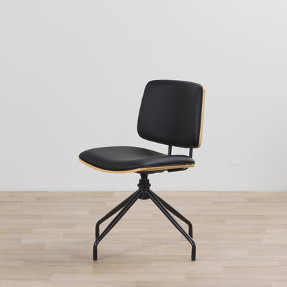 Chaise de salle à manger pivotante Hinton - Noir/Noir