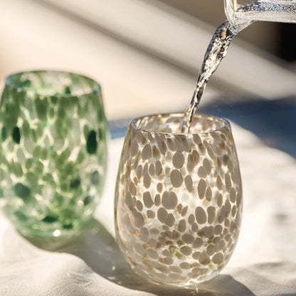 Verres sans pied Vitti - Mélange blanc/or