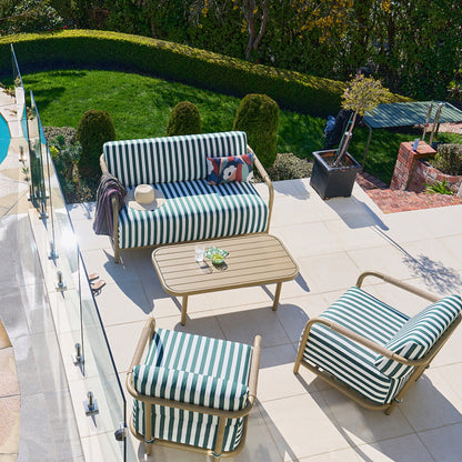 Ensemble d'extérieur Portofino - 4 pièces - Rayures vertes