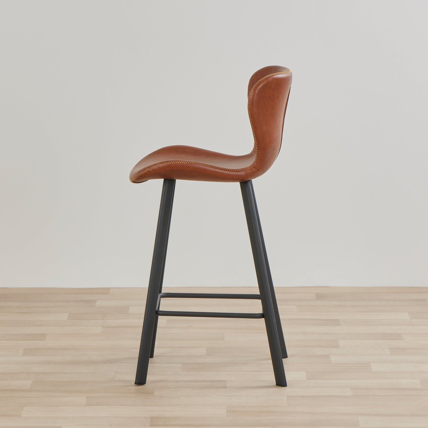 Tabouret de bar Sala en polyuréthane - Noir/Bordeaux