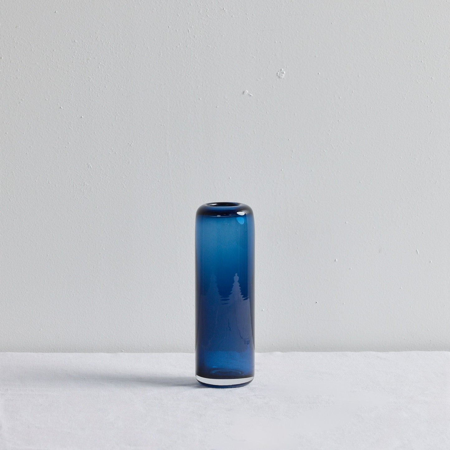 Vase colonne en verre - Court - Bleu/Gris