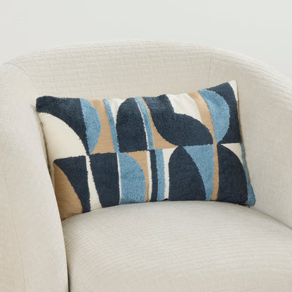 Coussin Arcs Bars - 30 x 50 cm - Bleu Multicolore