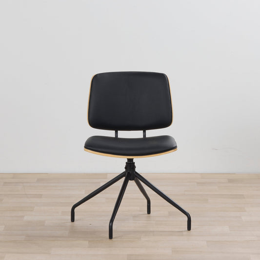 Chaise de salle à manger pivotante Hinton - Noir/Noir