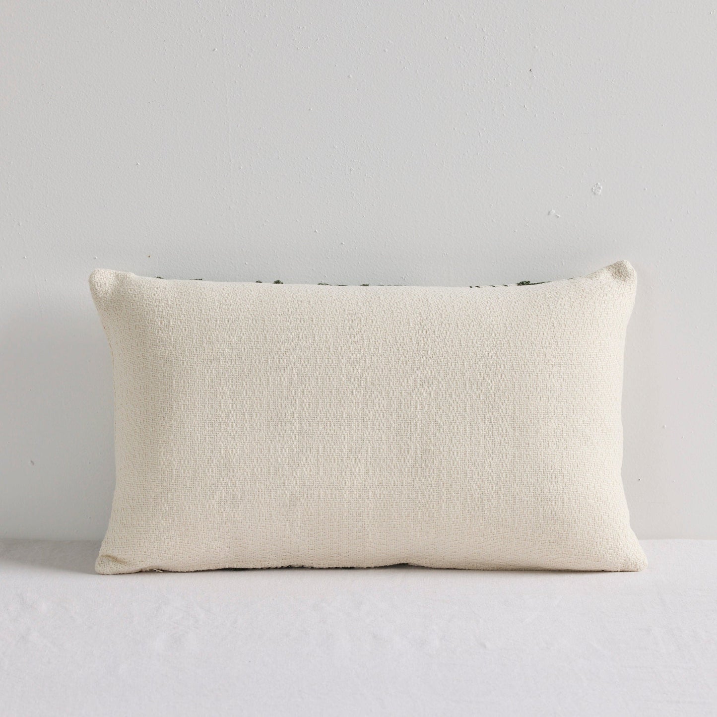 Coussin feuillage - Blanc/Vert moyen - 30 x 50 cm