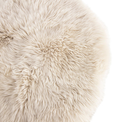 Tapis rond en peau de mouton - Sable - 120 cm