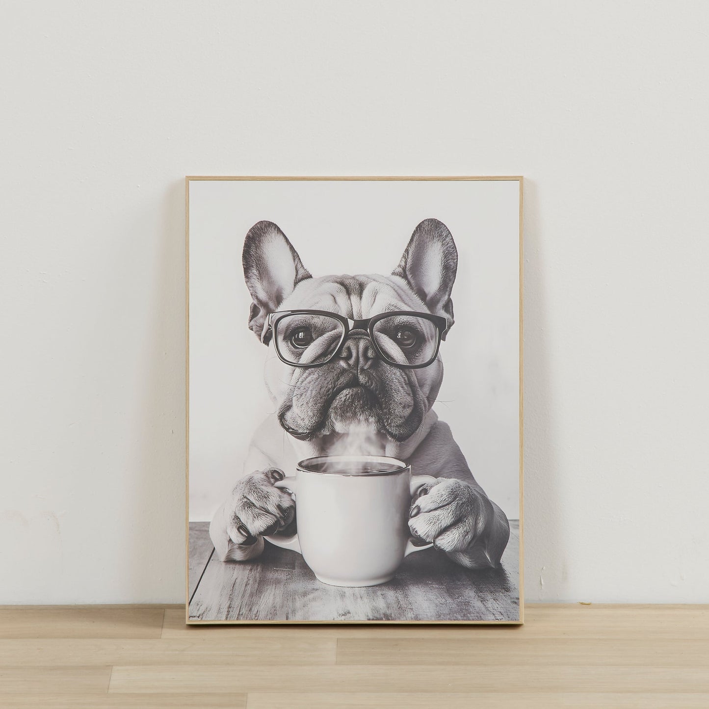 Imprimé Frenchie Coffee - Noir et blanc