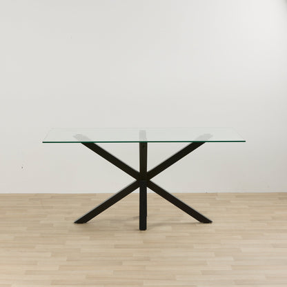 Table de salle à manger Gladstone - Noir/Verre - 160 cm