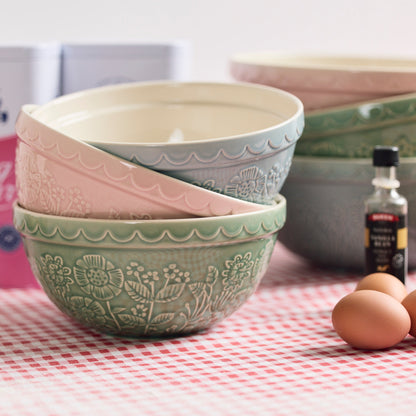 Bol à mélanger Fleurs sauvages - Vert tendre - Moyen