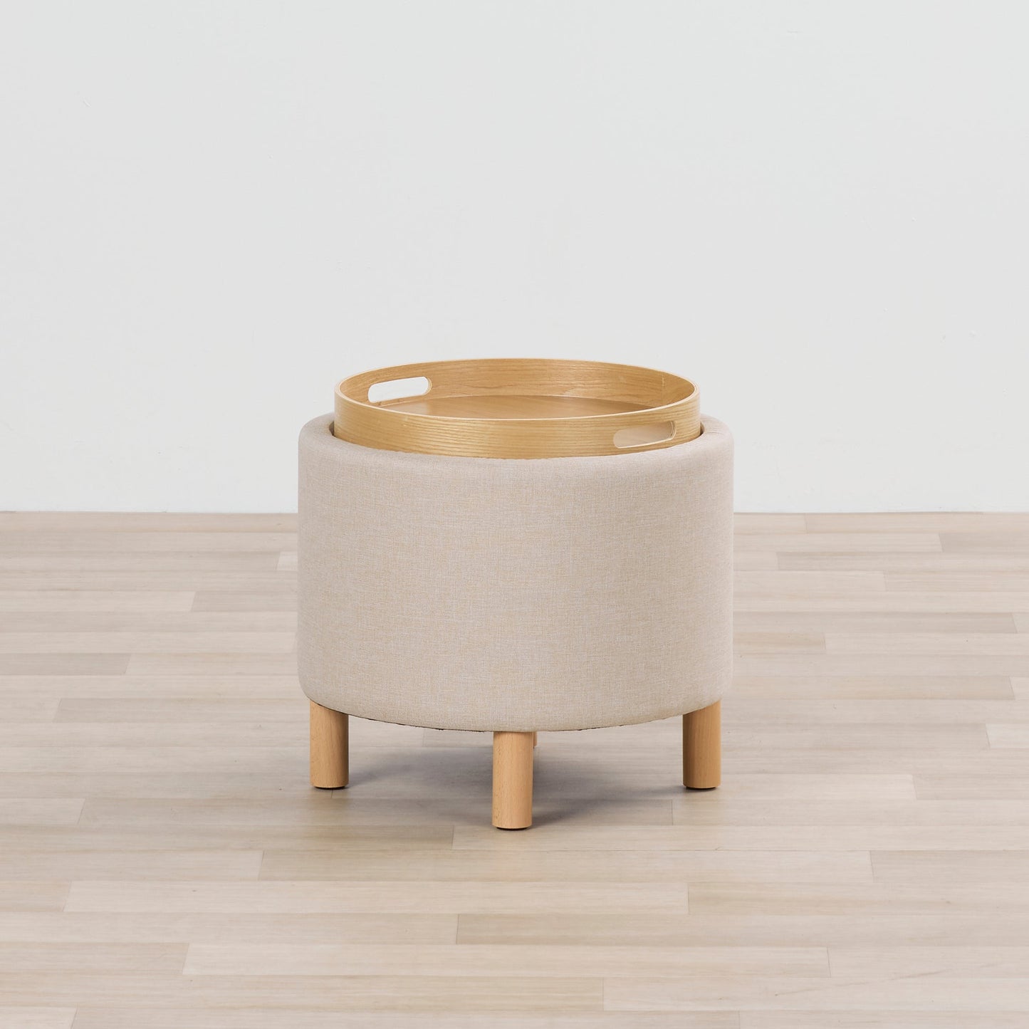Pouf à plateau - Naturel