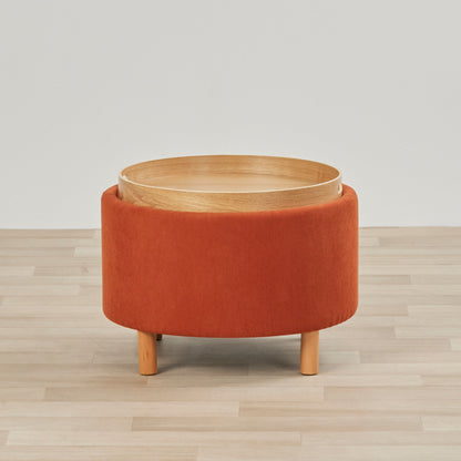Pouf Maxi à plateau supérieur - Orange brûlé