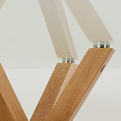 Table de salle à manger Gladstone - Chêne/Verre - 200 cm