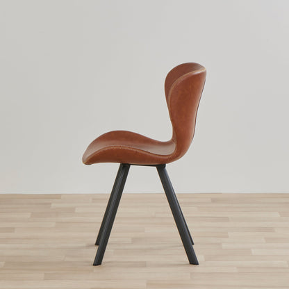 Chaise de salle à manger Sala en polyuréthane - Noir/Brandy