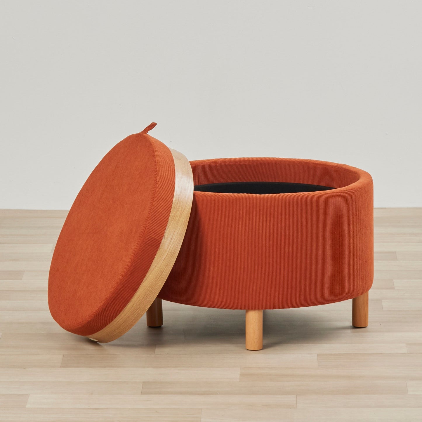 Pouf Maxi à plateau supérieur - Orange brûlé