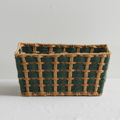 Panier à carreaux - Vert foncé/Beige - Moyen