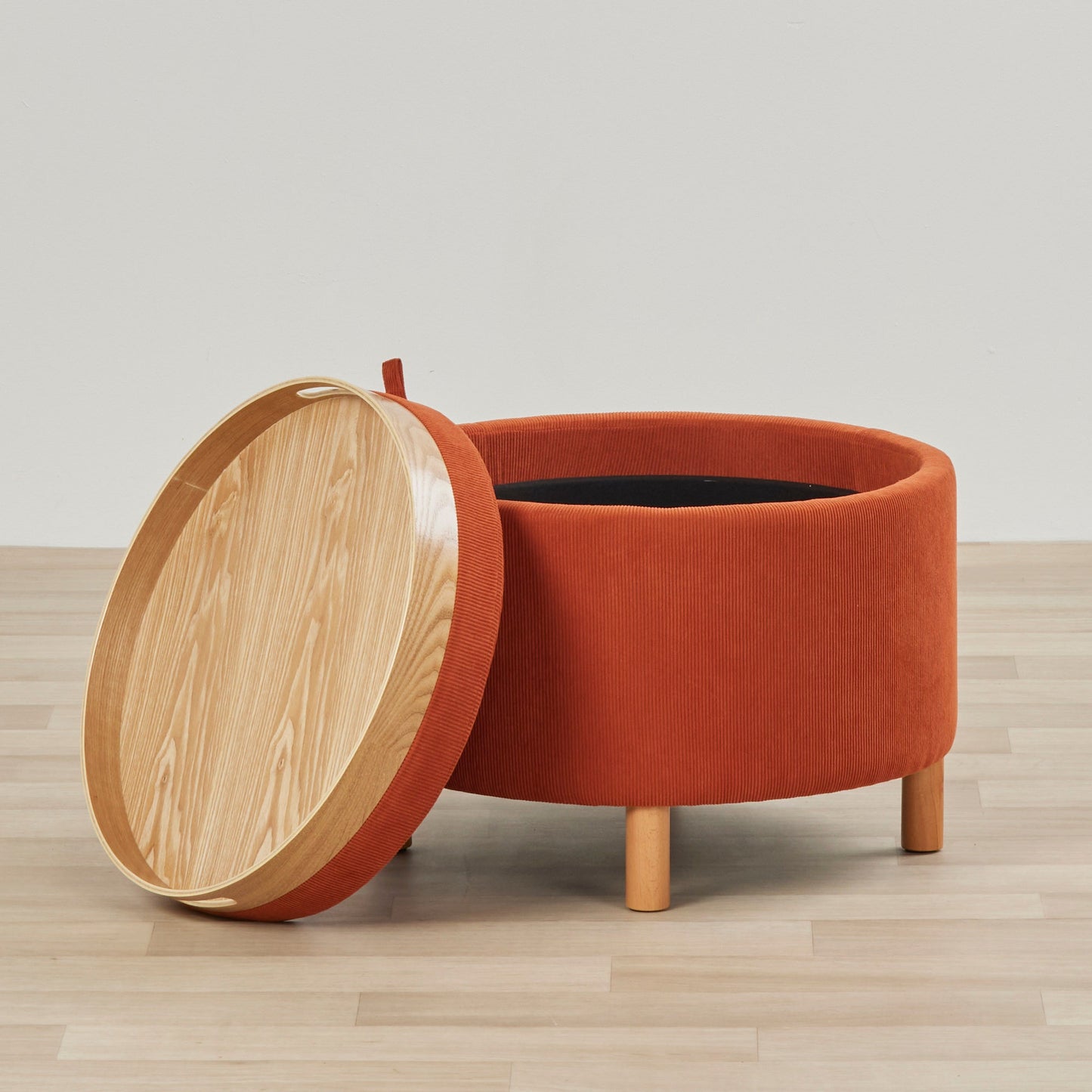 Pouf Maxi à plateau supérieur - Orange brûlé