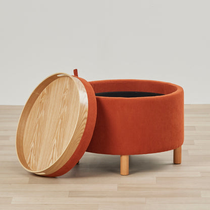 Pouf Maxi à plateau supérieur - Orange brûlé