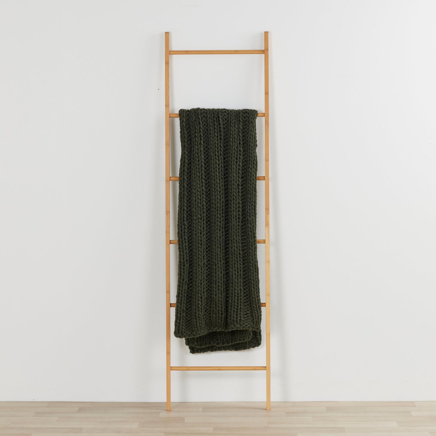 Plaid en grosse maille - Vert mousse