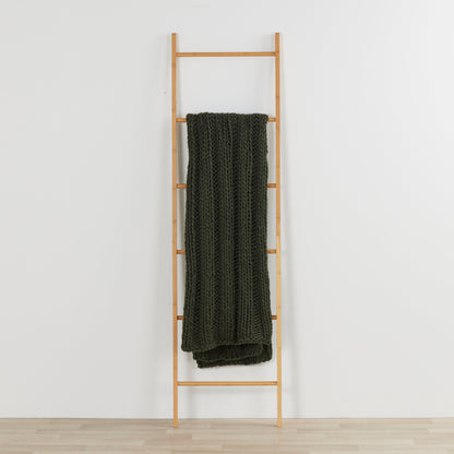 Plaid en grosse maille - Vert mousse