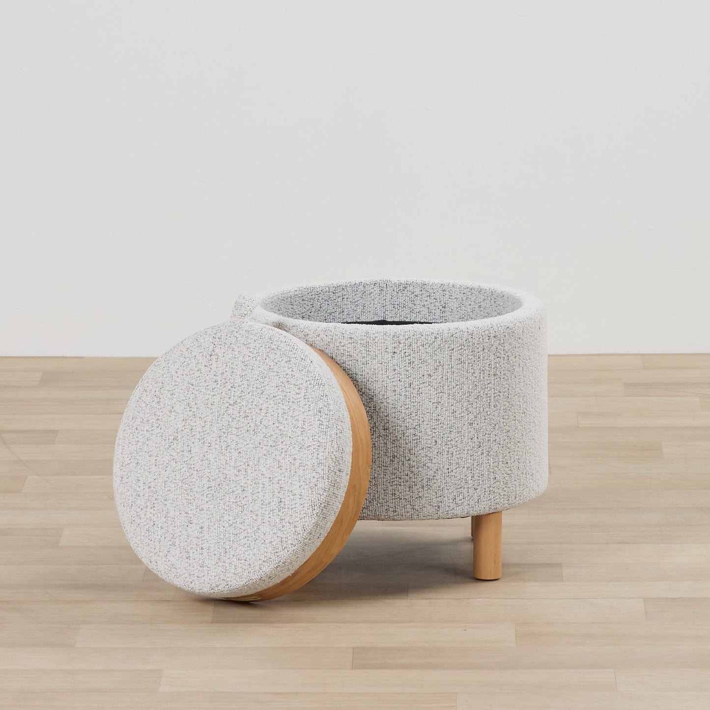 Pouf à plateau - Gris clair