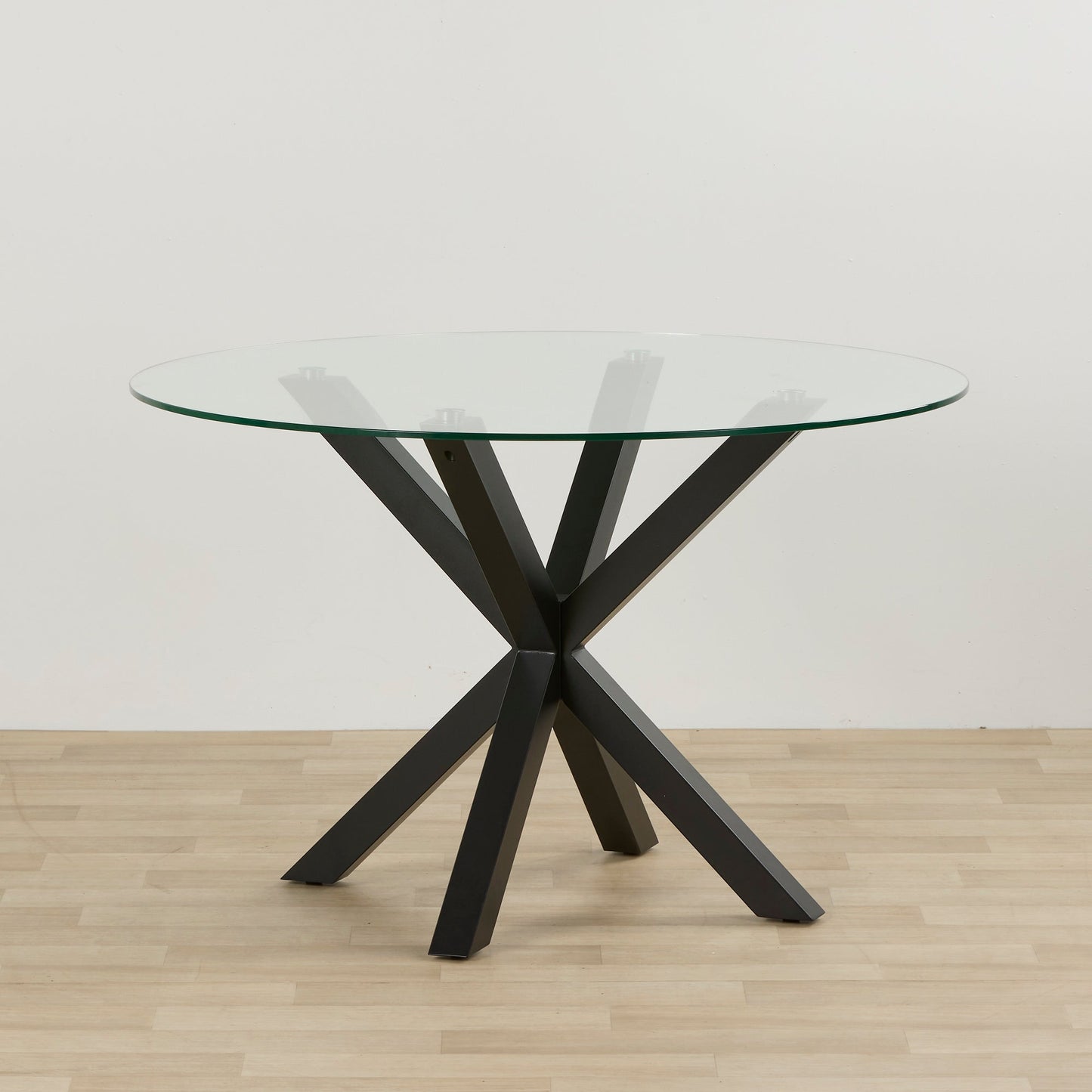 Table de salle à manger ronde Gladstone - Noir/Verre