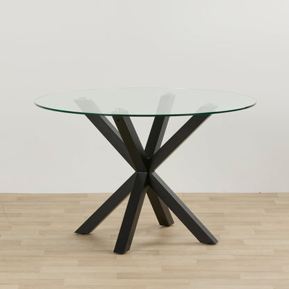 Table de salle à manger ronde Gladstone - Noir/Verre