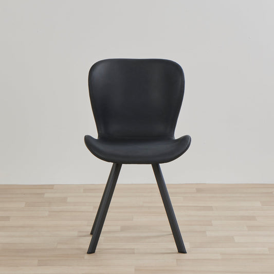 Chaise de salle à manger Sala en polyuréthane - Noir/Noir