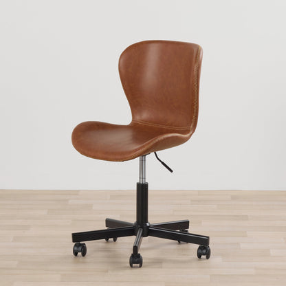 Chaise de bureau Sala en polyuréthane - Noir/Brandy