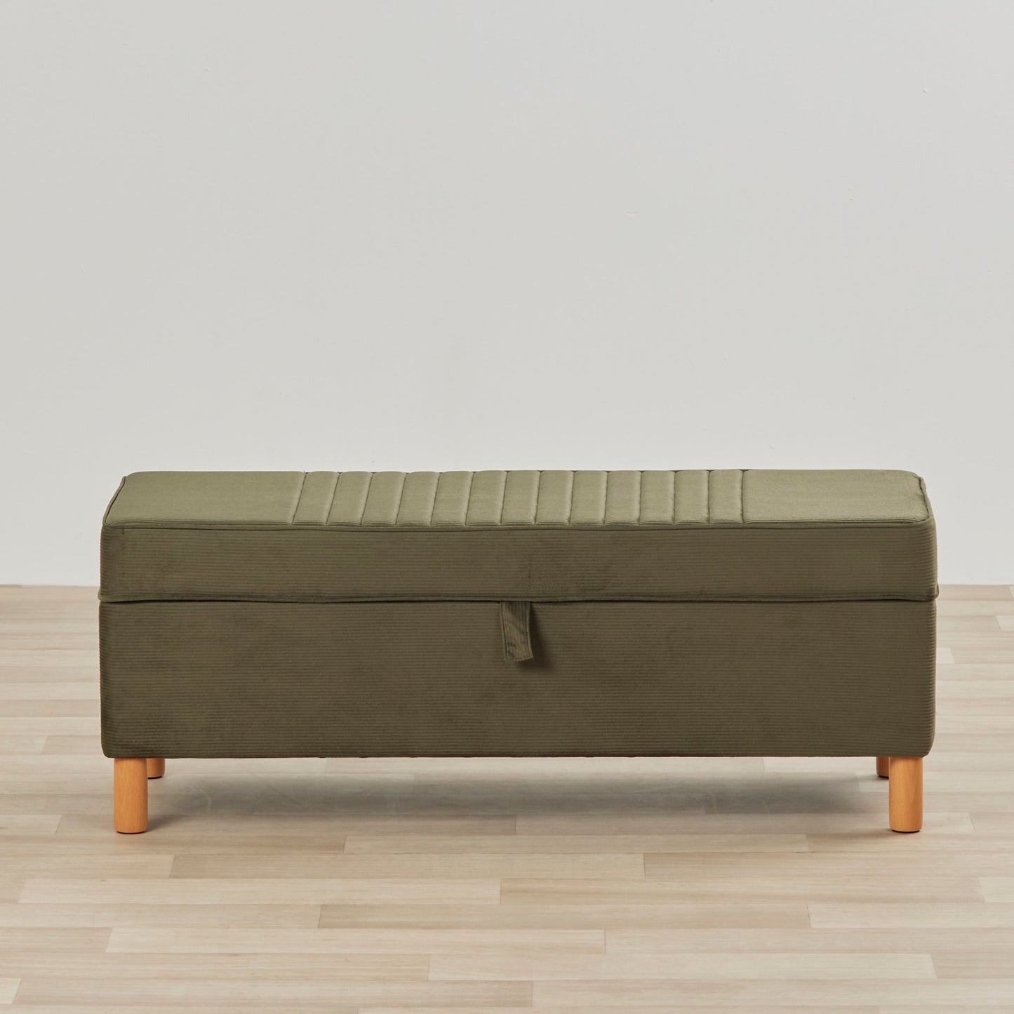 Pouf de rangement - Vert olive