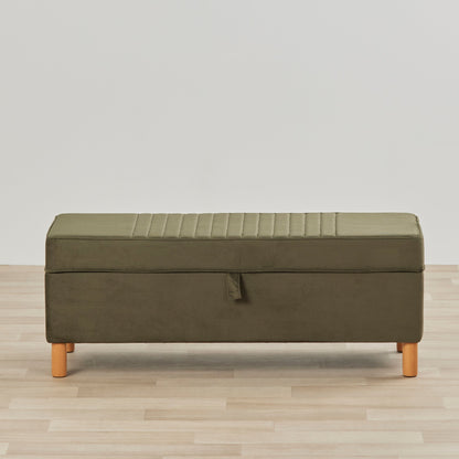 Pouf de rangement - Vert olive
