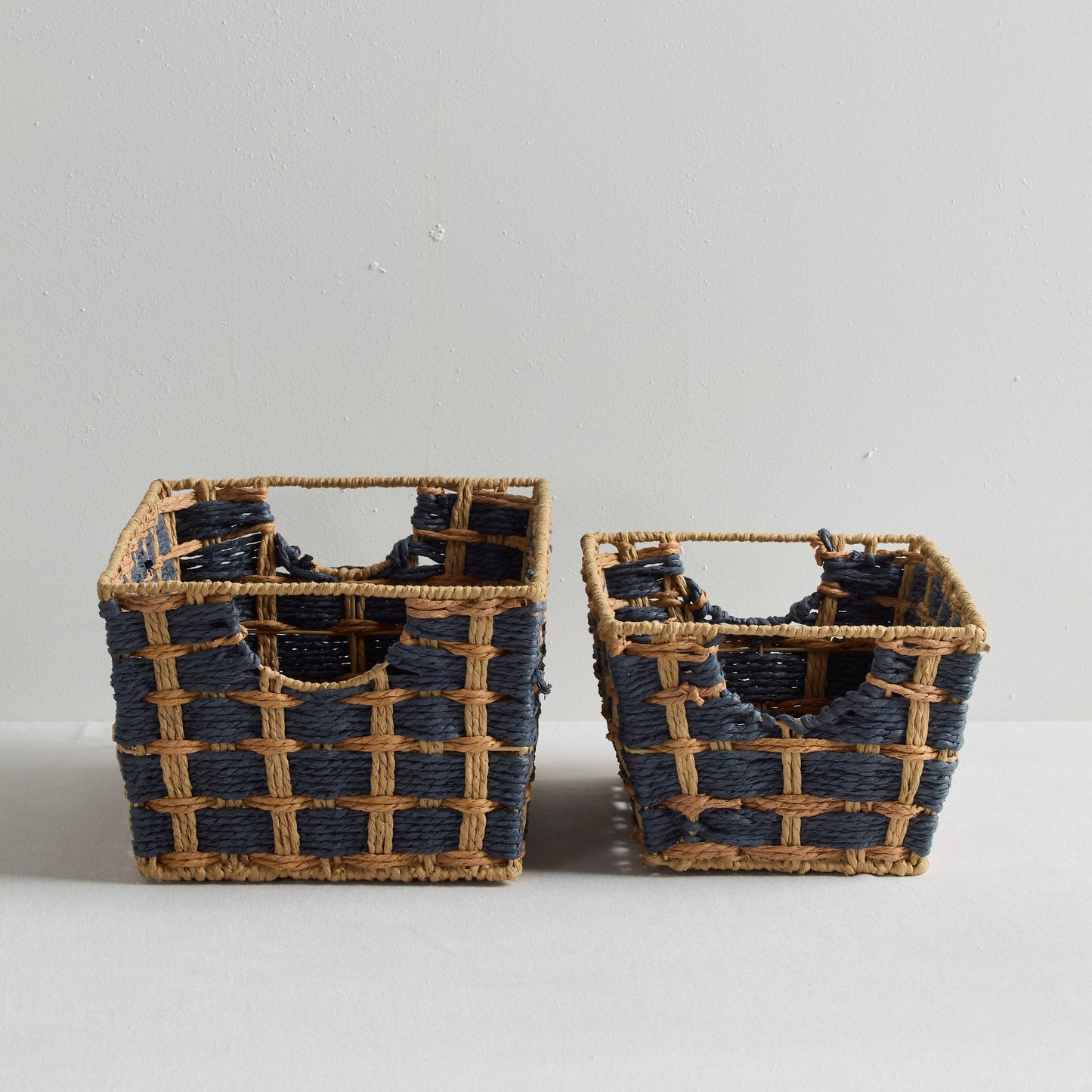 Checker Basket - Moyen - Bleu marine/Beige