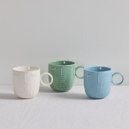 Mug Visages - Bleu clair