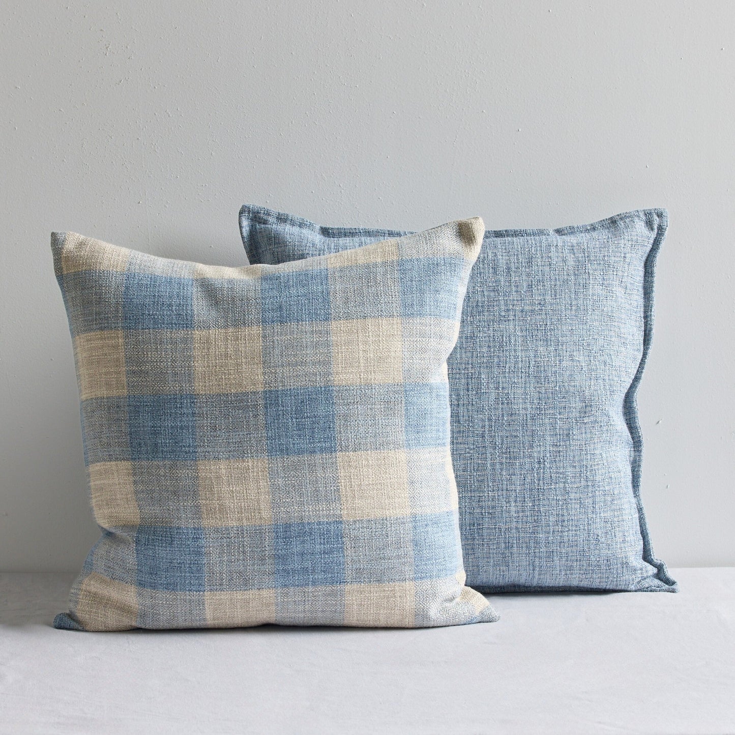 Coussin Inez - Naturel/Bleu - 50x50