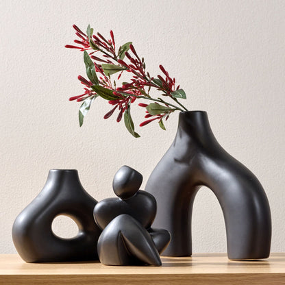 Vase en forme d'arche de l'âge de pierre - Noir