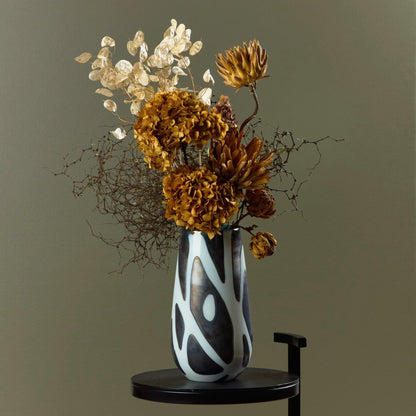 Vase en verre Keaton - Blanc/Étain