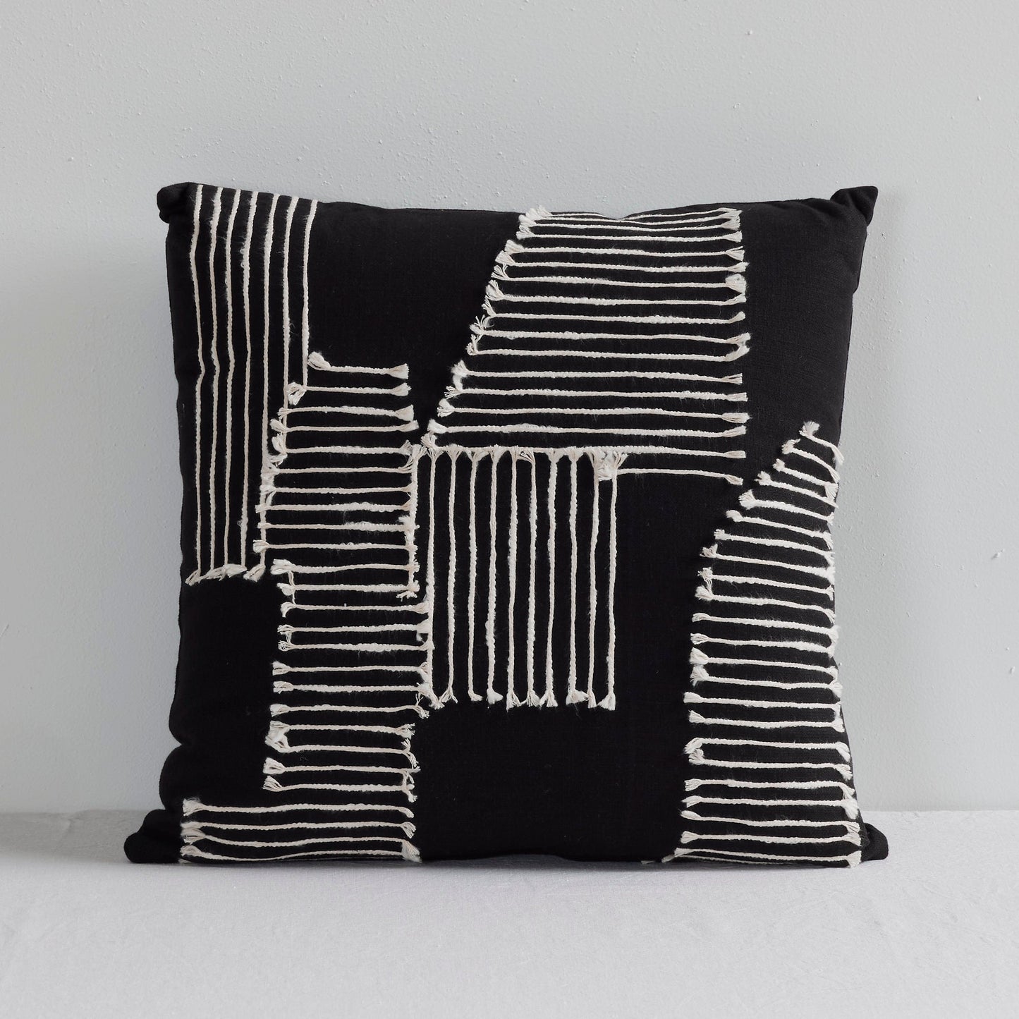 Coussin Ashton - Noir/Ivoire - 50x50cm