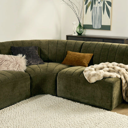 Canapé-lit modulaire Acadia 1,5 place sans accoudoirs - Kaki