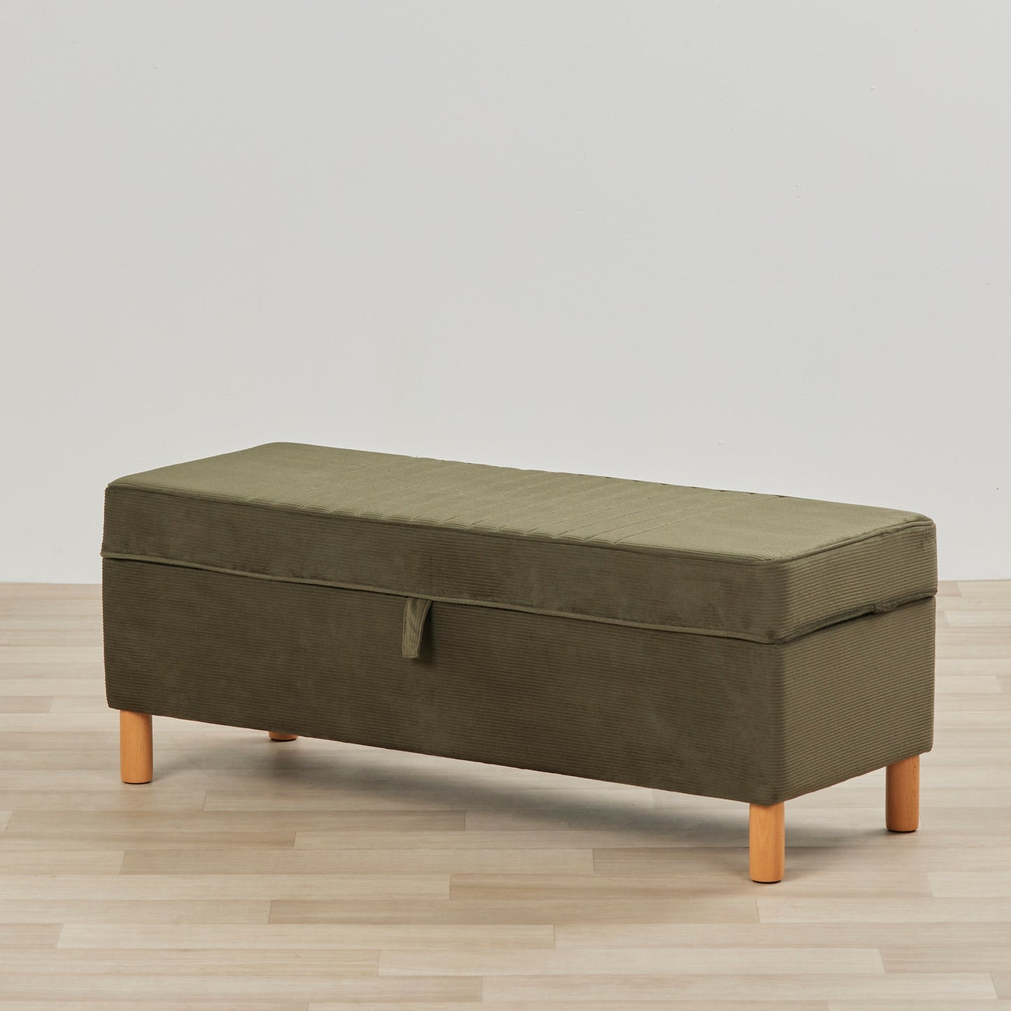 Pouf de rangement - Vert olive