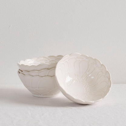 Ensemble de 4 bols Zinnia - Blanc