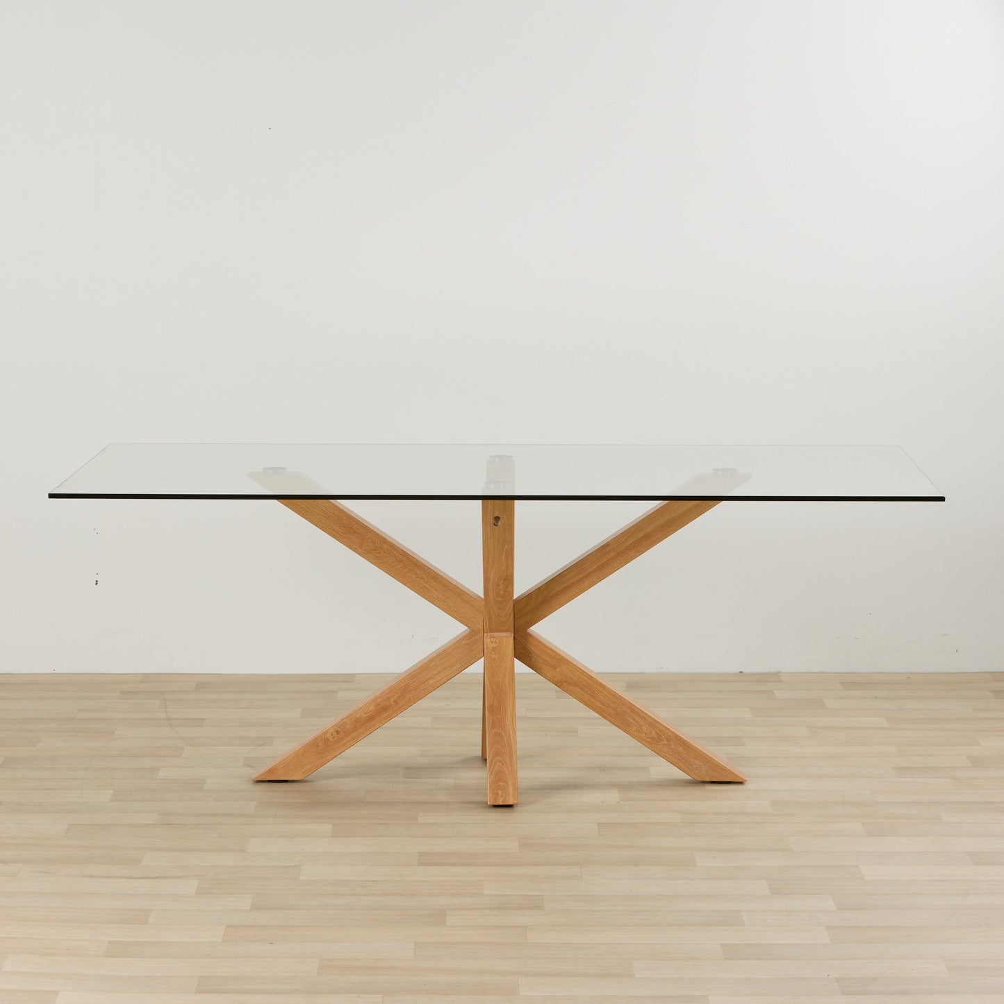 Table de salle à manger Gladstone - Chêne/Verre - 200 cm